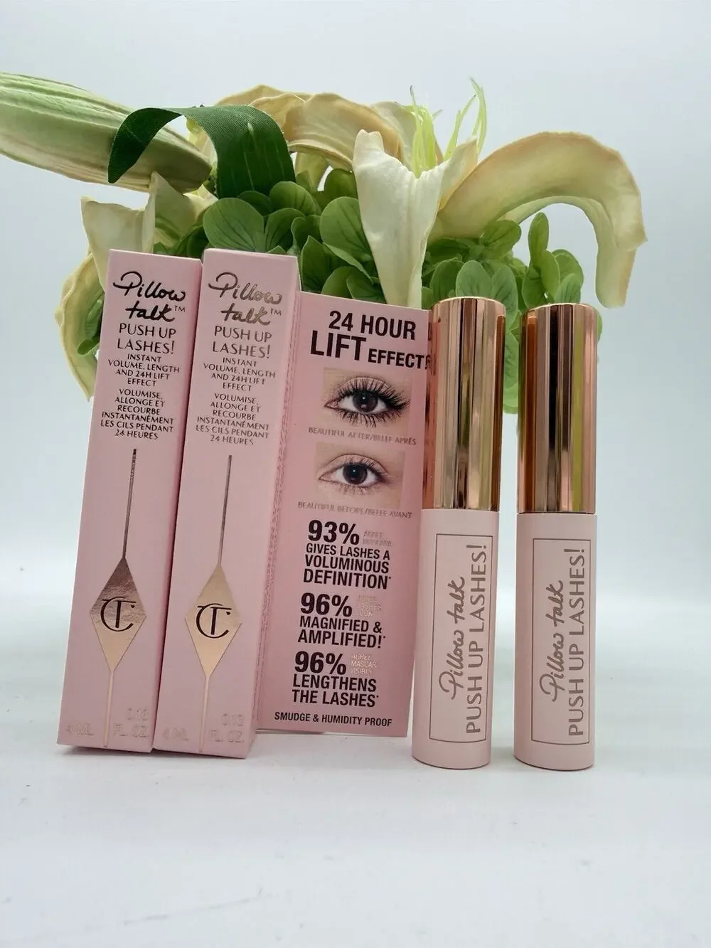 2 Charlotte Tilbury Pillow Talk Push Up Lashes Mascara Super Black Travel Sz 4ml